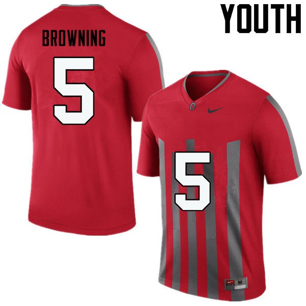 Ohio State Buckeyes #5 Baron Browning Youth University Jersey Throwback